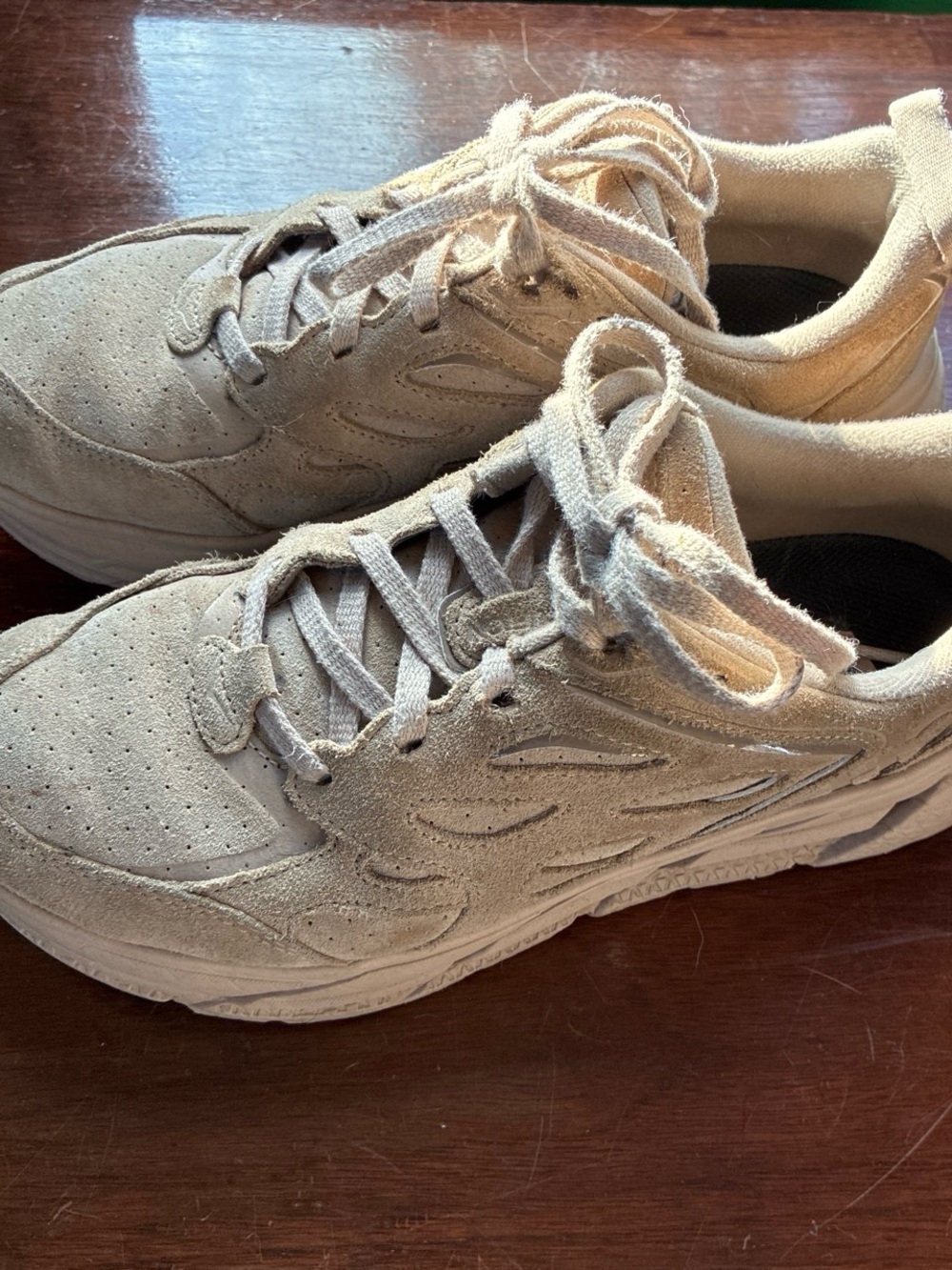 Hoka One One womens Suede Sneakers in Light Tan 7.5
